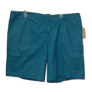 Coldwater Creek Natural Fit Dark Teal Women's Cargo Shorts‎ Size 16P
